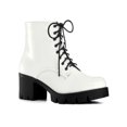 thumbnail image 1 of Unique Bargains Women's Platform Chunky Heels Combat Boots, 1 of 8
