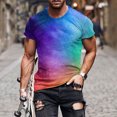 thumbnail image 2 of Hauts d'Été T-Shirts Grande Taille Chemises pour Hommes Manches Courtes Col Rond Hauts Impression 3D Entraînement Léger Mode Sorties Hauts Grande Taille Chemises pour Hommes (Bleu, 5TG), 2 of 5