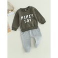thumbnail image 3 of Honganda Toddler Boys 2Pcs Pants Sets Long Sleeve Letter Print Sweatshirt Tops and Drawstring Pants Sets, 3 of 9