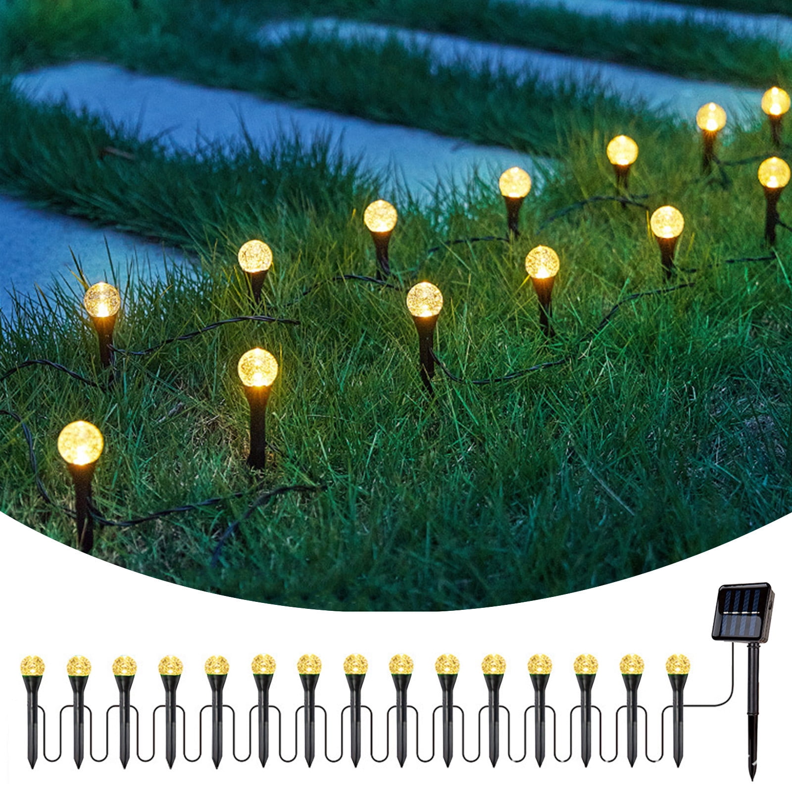 Dvkptbk solar lights Outdoor Solar Ground Lights 15 Pcs LED Ground Lights with Rechargeable Battery Power for Outdoor Patio Lights