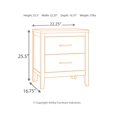 thumbnail image 3 of Ashley Furniture Olivet 2 Drawer Nightstand in Metallic Silver, 3 of 8