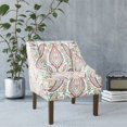 thumbnail image 2 of HomePop Traditional Wood and Fabric Swoop Accent Chair in Multi-Color, 2 of 12