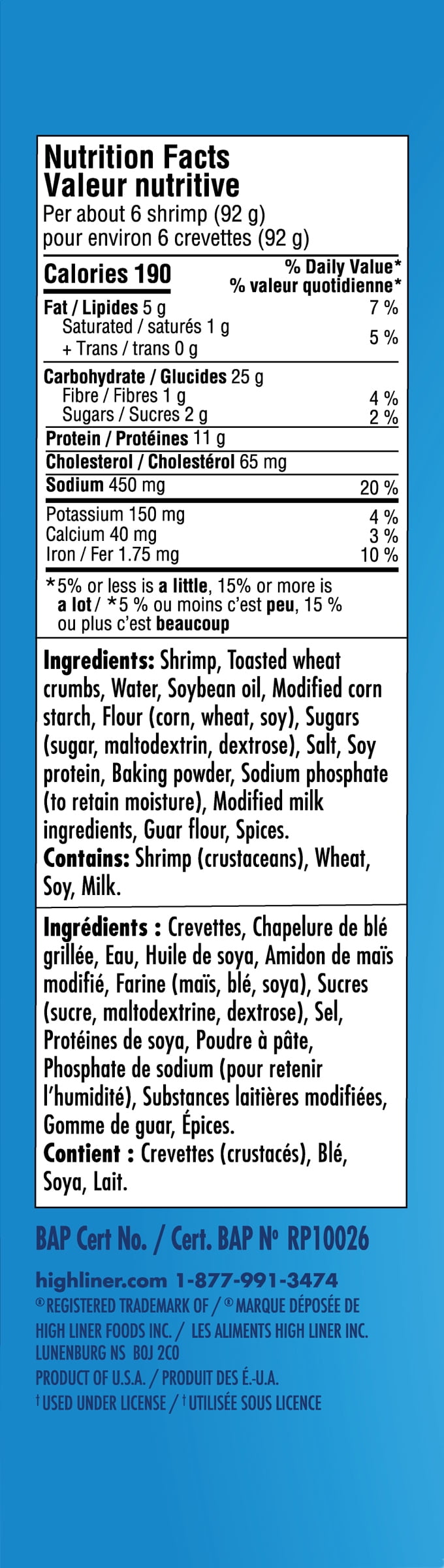 High Liner Crevettes Géantes Popcorn 330 g