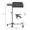 thumbnail image 2 of Gymax Support Mobile pour Ordinateur Portable sur Roulettes, Hauteur Réglable, Table d'Appoint pour Canapé au-Dessus du Lit, 2 of 10