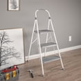 thumbnail image 2 of COSCO 2 step Connection Folding Step Stool with Large Resin Steps, Max Reach 8ft 1in (White and Gray, Steel with Resin Steps), 2 of 7