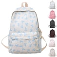 thumbnail image 1 of Bow Backpack Cute Preppy Daypack for Teen Girls College Travel Bookbag Stylish Large Capacity Rucksack, 1 of 7