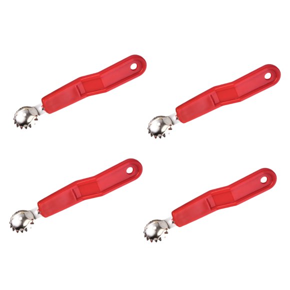 VONKY 4Pcs Stainless Steel Nucleation Tool Strawberry Practical Small Fruit Tool Steel Long Service Strawberry Kitchen Tool red