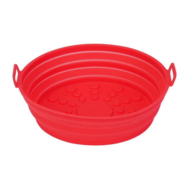 TIMIFIS Silicone Doublure en pour Friteuse à Air Chaud Panier en Silicone Réutilisable pour Friteuse à Air Résistant à la Chaleur Nettoyage Facile Friteuses à Air Pot en Silicone Rond pour Accessoires de Four à Friteuse à Air