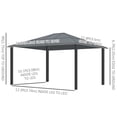 thumbnail image 3 of Outsunny 14x12ft Hardtop Gazebo w/Mosquito Netting, 3 of 10