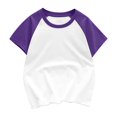 thumbnail image 1 of Penkiiy T-Shirts à Manches Courtes Raglan pour Tout-Petits Filles Garçons, Chandail de Baseball, T-Shirt 4-5 Ans Violet, 1 of 1