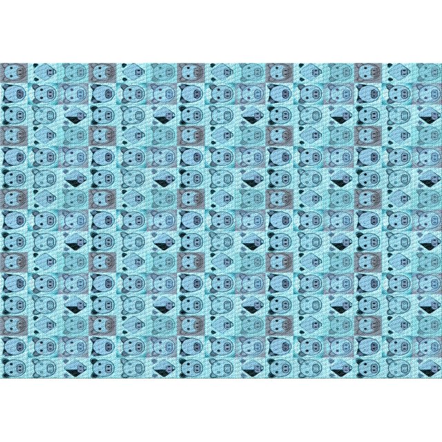 Ahgly Company Machine Washable Indoor Rectangle Transitional Glacial Blue Ice Blue Area Rugs, 2' x 4'