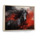 thumbnail image 2 of Designart art Mural Encadré Rouge Moderne Naturel, Décor Mural Encadré Animal Cheval, Cheval Rouge Noir Vibrant, Décor Mural Encadré Cheval, 32x24 Pouces Cadre Couleur Brun Naturel, 2 of 5