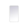 thumbnail image 1 of Elegant Decor MR802036WH 20 x 36 in. Soft Corner Metal Rectangular Mirror, White, 1 of 6