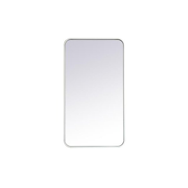 Elegant Decor MR802036WH 20 x 36 in. Soft Corner Metal Rectangular Mirror, White