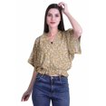 thumbnail image 2 of Moomaya Hauts Cache-Cœur pour Femmes Imprimés Taille Élastique Manches Boxy Blouse Cache-Cœur Décontractée, 2 of 4