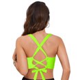 thumbnail image 4 of Huesdet Bikini Haut pour Femmes Maillot de Bain Col en V Bretelles Spaghetti Réglables (Jaune, G), 4 of 9