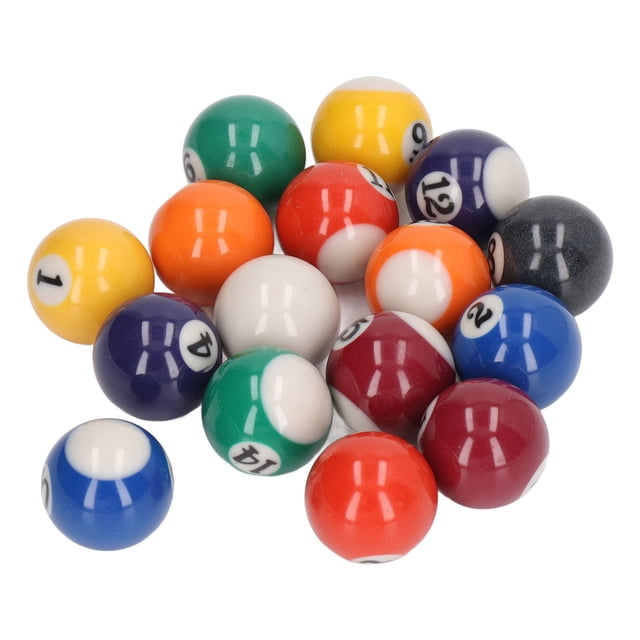 Mini Billard Balls, 16pcs Portable 32mm Scratch Small Pool Balls for Leisure Game for Children