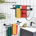 thumbnail image 3 of KOKOSIRI Bathroom Towel Bars 24-Inch Double Towel Rails Matte Black Towel Holder for Kitchen Garage Wall Mount Stainless Steel B5009BK-L24, 3 of 7
