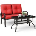 thumbnail image 4 of Gymax 2PCS Patio Loveseat & Table Set Cushioned Outdoor Furniture Set Yard Garden, 4 of 6