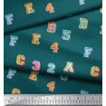thumbnail image 2 of Soimoi Japan Crepe Satin Fabric Numbers & Alphabets Text Printed Fabric 1 Yard 42 Inch Wide, 2 of 3