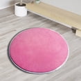 thumbnail image 4 of Round Solid Coral Velvet Memory Foam Carpets Area Rug Bedroom Doormat Floor Mat Mats, 4 of 4