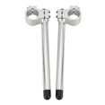 thumbnail image 4 of Qualitchoice Universel 37mm CNC Fourche Clip-On Poignée Accessoires Poignée Poignée Guidon pour Moto Argent, 4 of 8