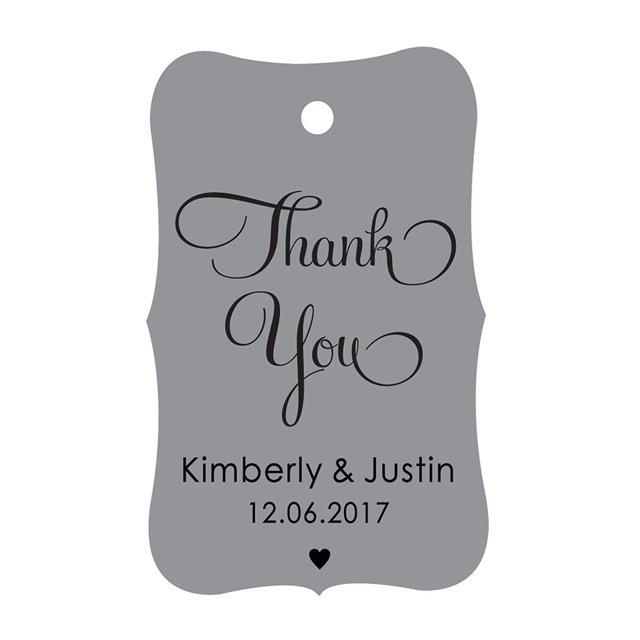 100 PCS Thank You Custom Made Hang Tags Personalized Wedding Favor Gift Paper Tags