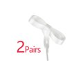 thumbnail image 3 of INSPIRE CHIC Unisex Solid Color Flat 0.4'' Wide Ribbon Shoelaces 2 Pairs 180cm/70.9" White, 3 of 6