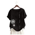 thumbnail image 3 of Plus Size Tops For Womens Casual Loose Button Linen Plus Size Daily Boho Tanic T-Shirt Blouse Tops, 3 of 6