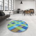 thumbnail image 4 of Ahgly Company Tapis d'Intérieur Lavable à la Machine, Carré, Transitionnel, Vert Algue, Tapis de Zone, 5 Pieds Carré, 4 of 7