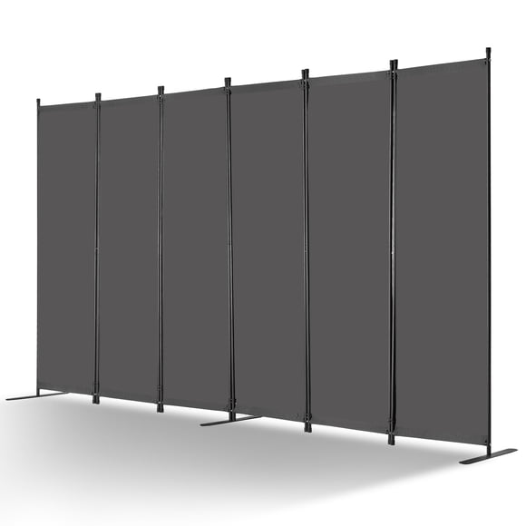 KFFKFF Room Divider, 6 Panel Room Divider, Folding Privacy Screen and Portable Partition Divider for Room Separation, Freestanding Room Partitions for Office, Bedroom, Study, Grey