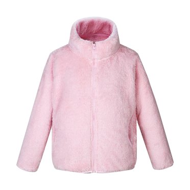 Zwiiyzr 2025 3-8 Ans Veste en Molleton pour Tout-Petits Bébé Garçons Filles Fermeture Éclair Manches Longues Col Montant Unisexe Épais Chaud Manteau Violet