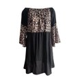 thumbnail image 4 of Fridja Femmes Casual Léopard Imprimé Coutures en Vrac Grande Taille Robe en Lin de Coton, 4 of 6