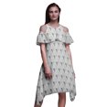 thumbnail image 1 of Bimba Robe Droite à Épaules Dénudées pour Femmes, Style Chic, Imprimé Géométrique Gris, Tunique d'Été - X-Small, 1 of 6
