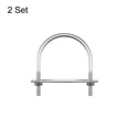thumbnail image 3 of Unique Bargains Boulons en U Ronds 2 Ensembles 92mm (3,62 ') Largeur Intérieure 115mm Longueur M8 304 Acier Inoxydable avec Rondelles et Plaques à Écrous, 3 of 5