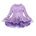 thumbnail image 1 of EGNMCR Robe Sans Manches à Col Rond Tout-Petits Enfants Bébés Filles Chandail Tricoté Robe d'Hiver au Crochet avec Tulle Chandail Robe Fille, 1 of 3