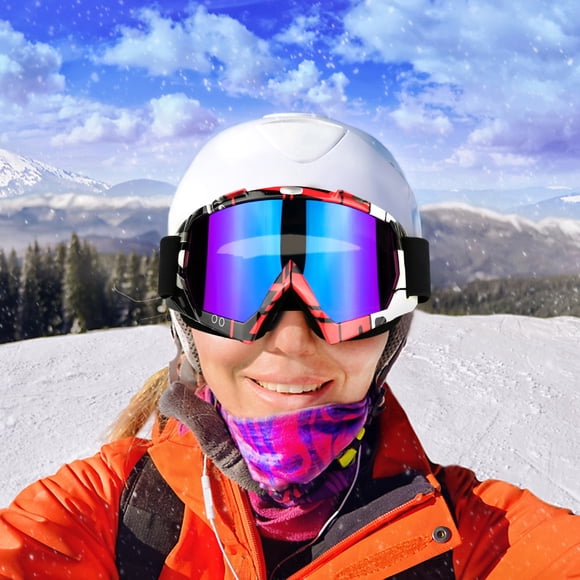 Windproof Ski Goggles, Staron Protective Anti-Collision Glasses for Men Women, Outdoor Sports Cycling Mountaineering Goggles with Elastic Headband for Bicycle Snowmobile