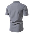 thumbnail image 4 of Man Short Sleeve Solid Color Lapel Button Fallow T-Shirt, 4 of 5