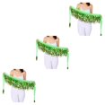 thumbnail image 3 of QualitChoice Wide Application And Durable Sequined Belly Dance Hip Scarf For Performances Waist Automatic light green 3Set, 3 of 6