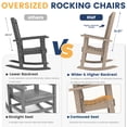 thumbnail image 4 of FOOWIN Patio Slat Rocking Chair, HDPE Plastic Weather Resistant Porch Rocker,Brown, 4 of 7