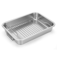 thumbnail image 1 of Rôtissoire en Acier Inoxydable - Rôtissoire Robuste pour Dinde, Cuisson au Four et Gril avec Grille et Poignée pour Four, pour Poulet, 1 x Plaque de Cuisson, Argent, 1 of 7