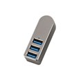 thumbnail image 1 of Shengyu Concentrateur USB 3.0 à 3 Ports en Alliage d'Aluminium, Répartiteur de Concentrateur USB Rotatif, Argent, 1 of 6