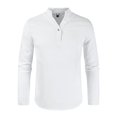 thumbnail image 1 of CEHVOM Men's Long Sleeve One Button Shirt With Pure Cotton And Linen In Summer, 1 of 2