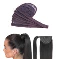 thumbnail image 4 of BELOVING Filet Extensible pour Queue de Cheval, Chignon, Maille Tissée, Bonnets, Brun, 4 of 9