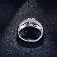 thumbnail image 2 of Bague de Fiançailles Solitaire en Acier Inoxydable Rose CZ pour Femmes, 2 of 5