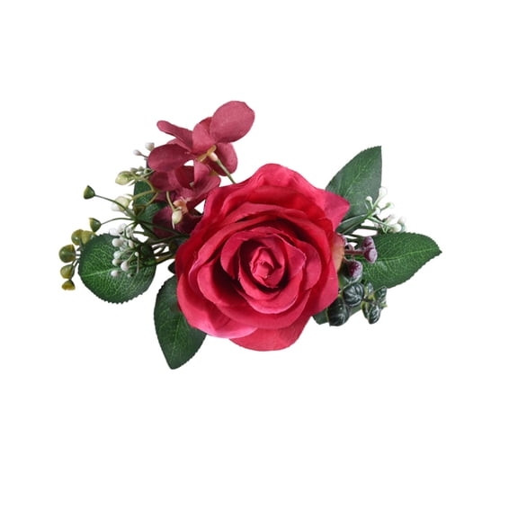 Cloth Flower Curtain Tie Backs Rose Curtain Tieback Clips Decorative Rope Holdbacks Window Buckle for Window Rose Red