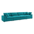 thumbnail image 4 of Modway Commix 4 Piece Down Filled Overstuffed Sectional Sofa Set in Teal, 4 of 5