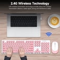 thumbnail image 4 of T-WOLF TF770 2.4G Wireless Keyboard Combo Retro Punk Round Keycap Comfortable Mute Typing Wide Compatibility Pink, 4 of 7