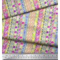 thumbnail image 2 of Soimoi White Poly Georgette Fabric Circle & Cross Geometric Fabric Prints By Yard 52 Inch Wide, 2 of 4