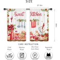 thumbnail image 2 of ORUYROP Rideaux de Cuisine Rustiques Style Ferme Petits Courts Fraise Floral Fruit Dessert Planche de Bois Rouge Aquarelle Poche pour Tringle Campagne Marguerite Chambre Salon Habillage Tissu 2 Panneaux 27.5l X 39h, 2 of 6